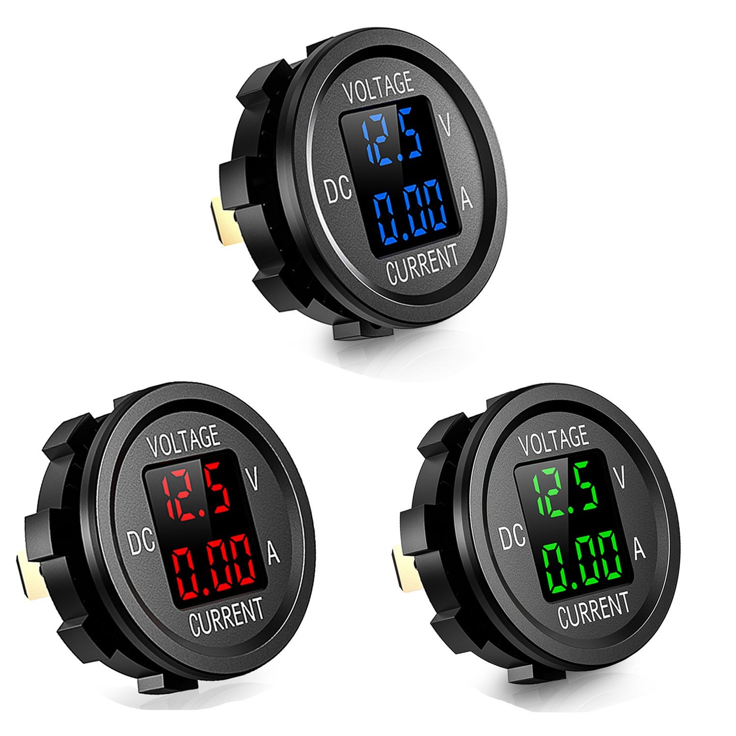 12V LED Digital Display Volt Meter Ammeter Voltage Round Car Voltmeter Amp AUS