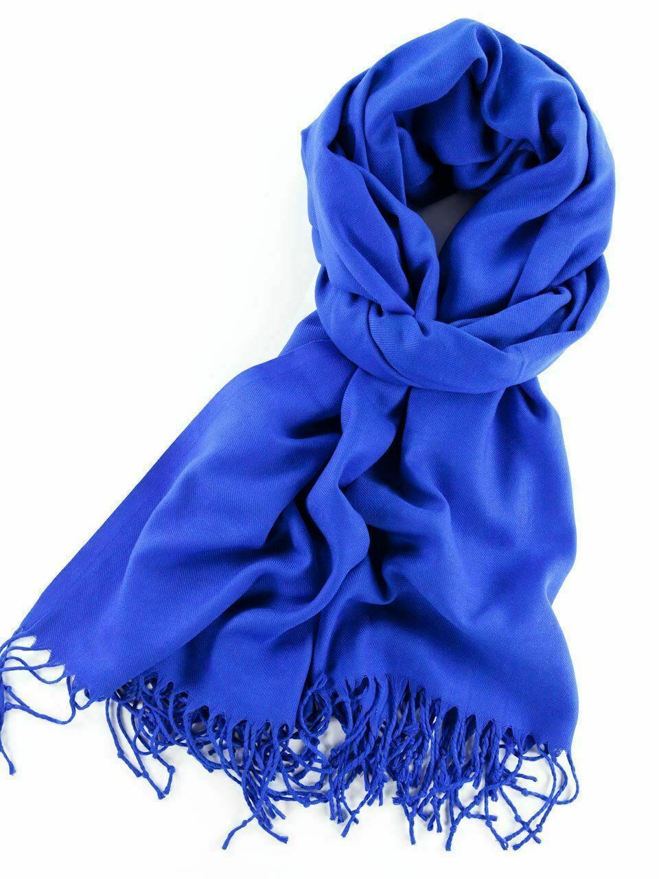 Women Solid Color Cashmere Scarves With Tassel Pashmina Shawl Long Winter Scarf