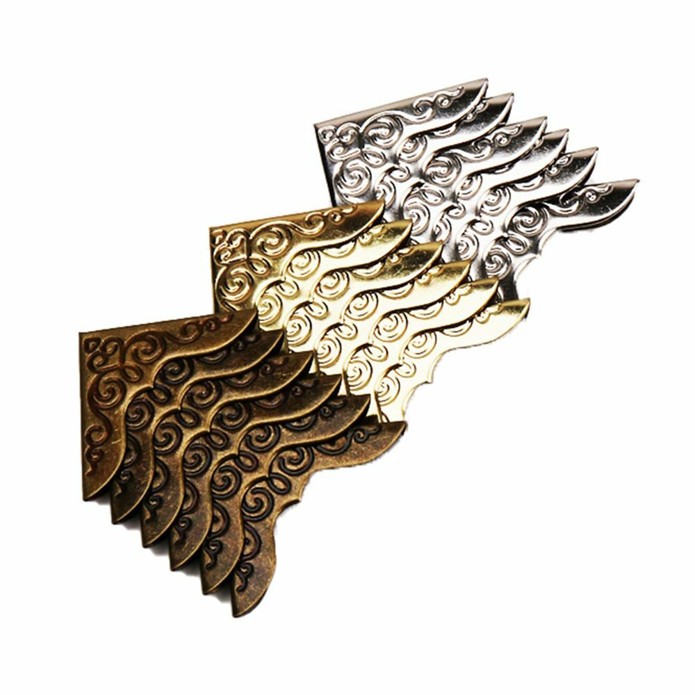 40pcs Book Edge Protectors Album Corner Folder metal bronze Scrapbooking Tool AU