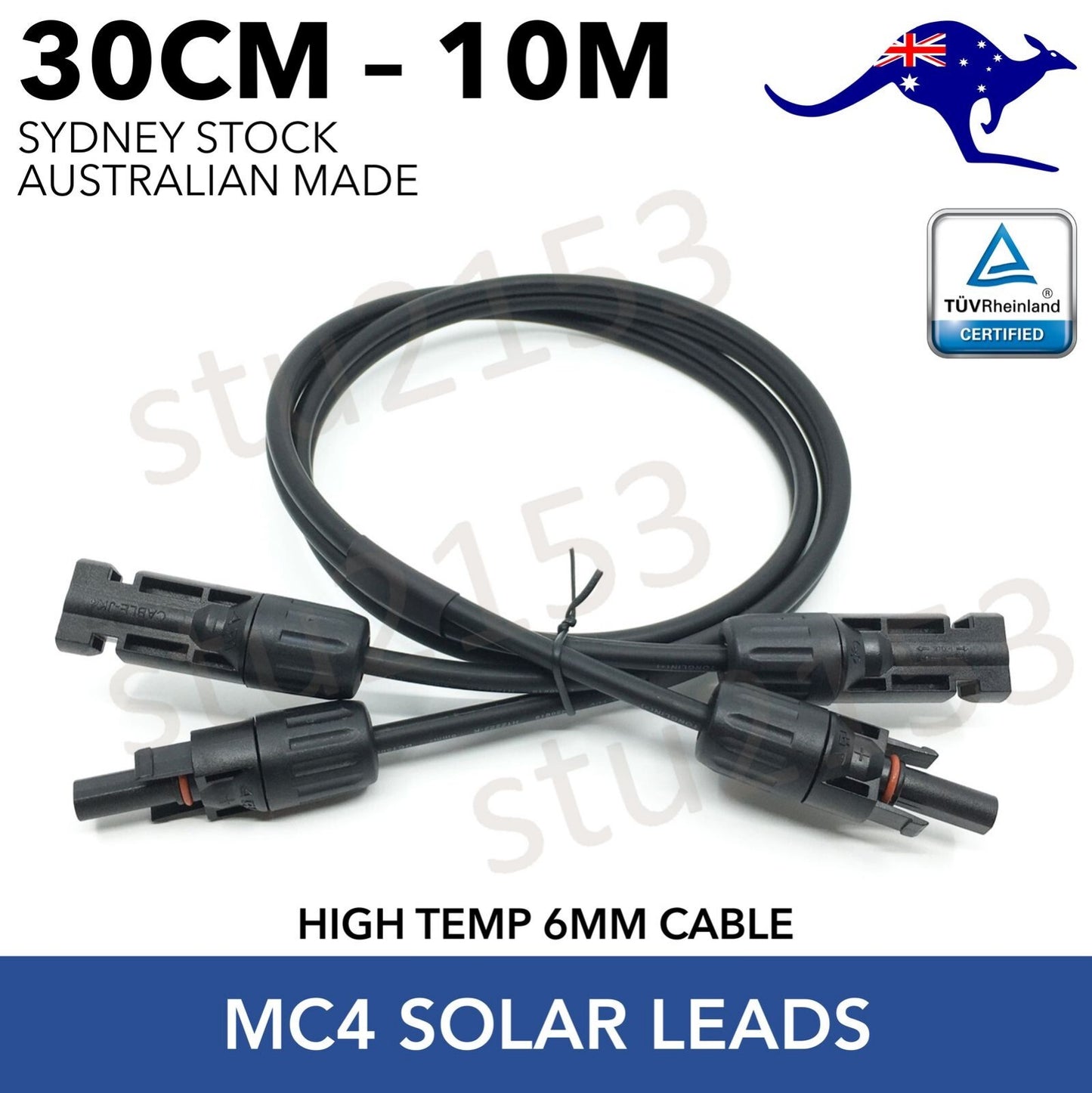 MC4 Compatible Solar Extension Leads 6mm Solar Cable 30cm - 10m