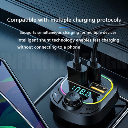 Bluetooth 5.0 Wireless Radio Car FM Transmitter PD Dual USB Charger MP3 Player