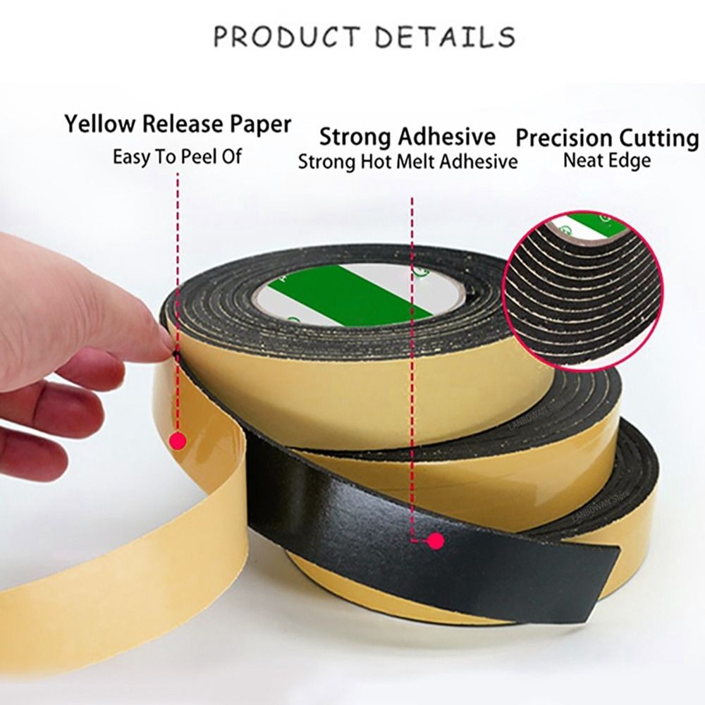 Window Door Foam Sponge Tape Rubber Seal Strip Weather Stripping EVA