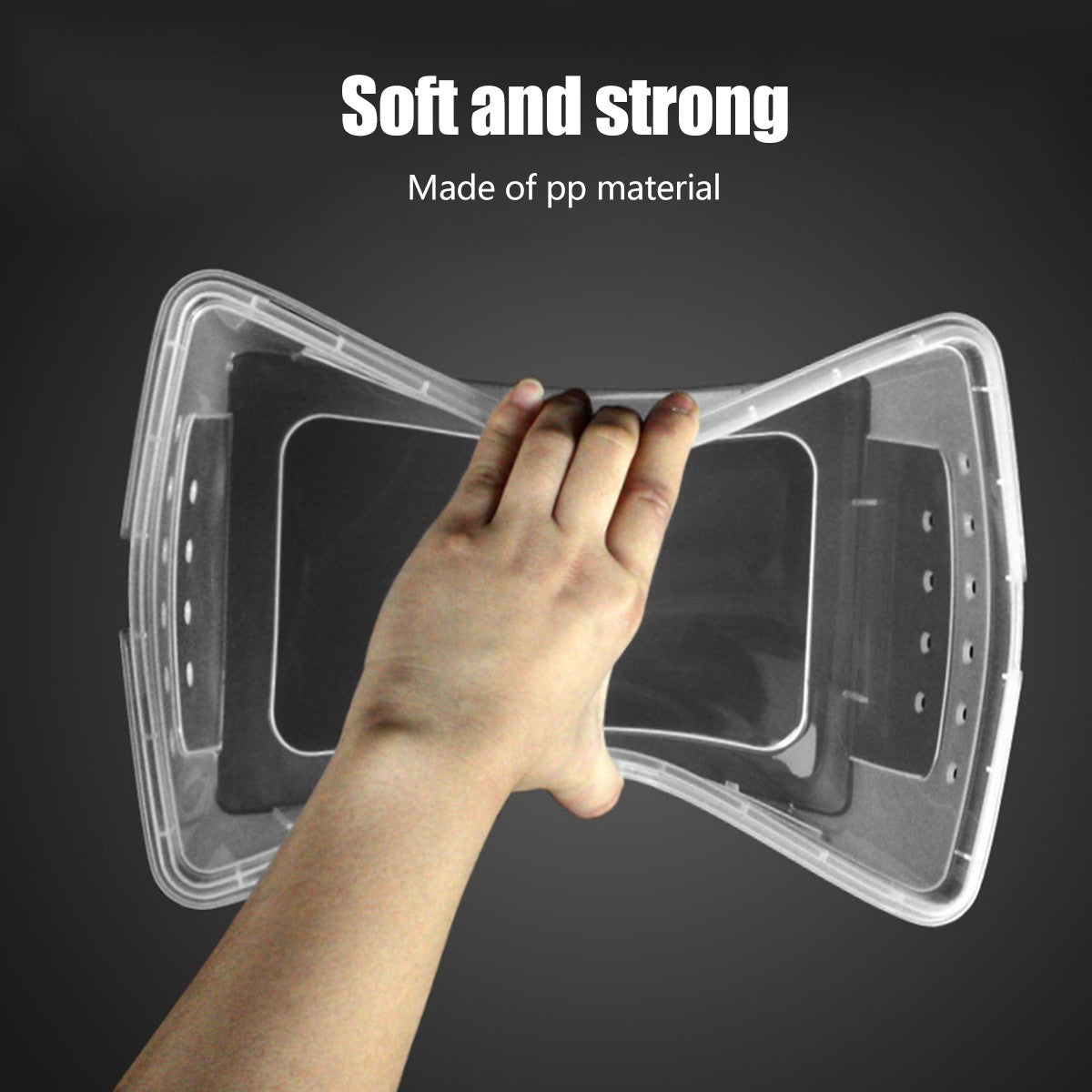 Clear Plastic Reptile Breeder Case Small Enclosure Isopod Bugs Carrier Terrarium