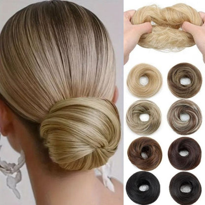 Elegant Messy Bun Hair Piece Scrunchie Updo Cover Hair Extension Thick Hairpiece