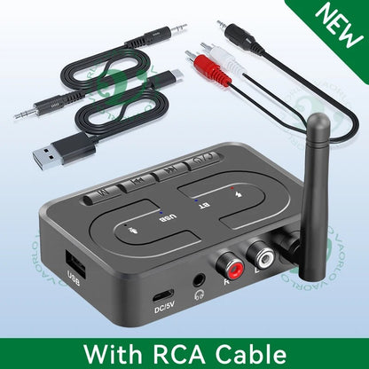 6.0 Bluetooth Receiver Wireless Transmitter HiFi Audio Adapter 3.5mm AUX to RCA
