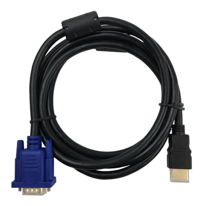 1.8m HDMI to VGA Cable Adapter 1080P Gold Plated 15Pin Male Lead for HDTV PC TV
