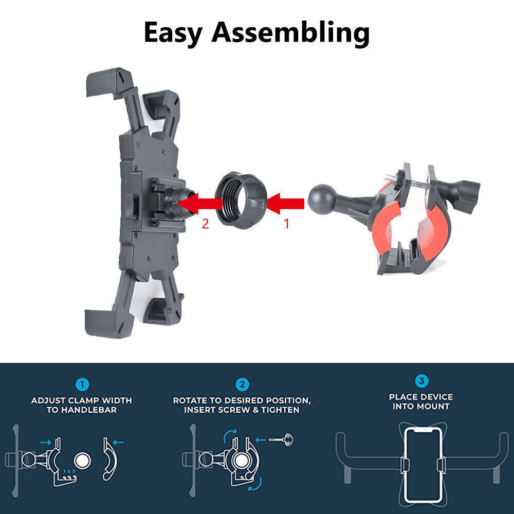 360° Rotation Mobile Phone Holder Handlebar Mount for Motorcycle Bicycle Bike