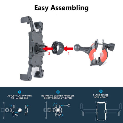 360° Rotation Mobile Phone Holder Handlebar Mount for Motorcycle Bicycle Bike