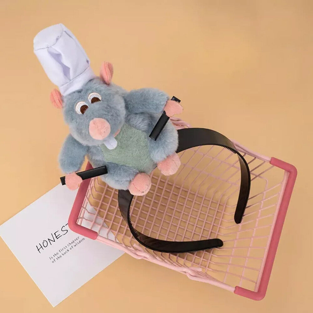 2PCS Creativity Ratatouille Hairband CartooGVPlush Doll Headband French Hairpin