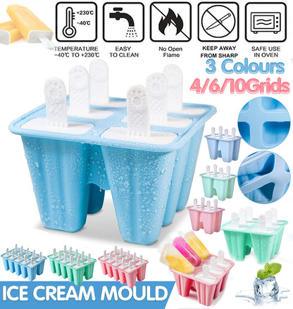 Silicone Ice Cream Mould Block Frozen Molds Icy Pole Jelly Popsicle AU Stock