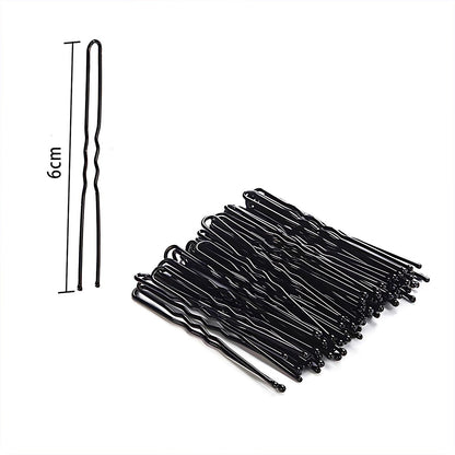 100Pcs 6cm U Shape Hair Pins Bobby Clip Style Bun Tool Womens Girls Accessory