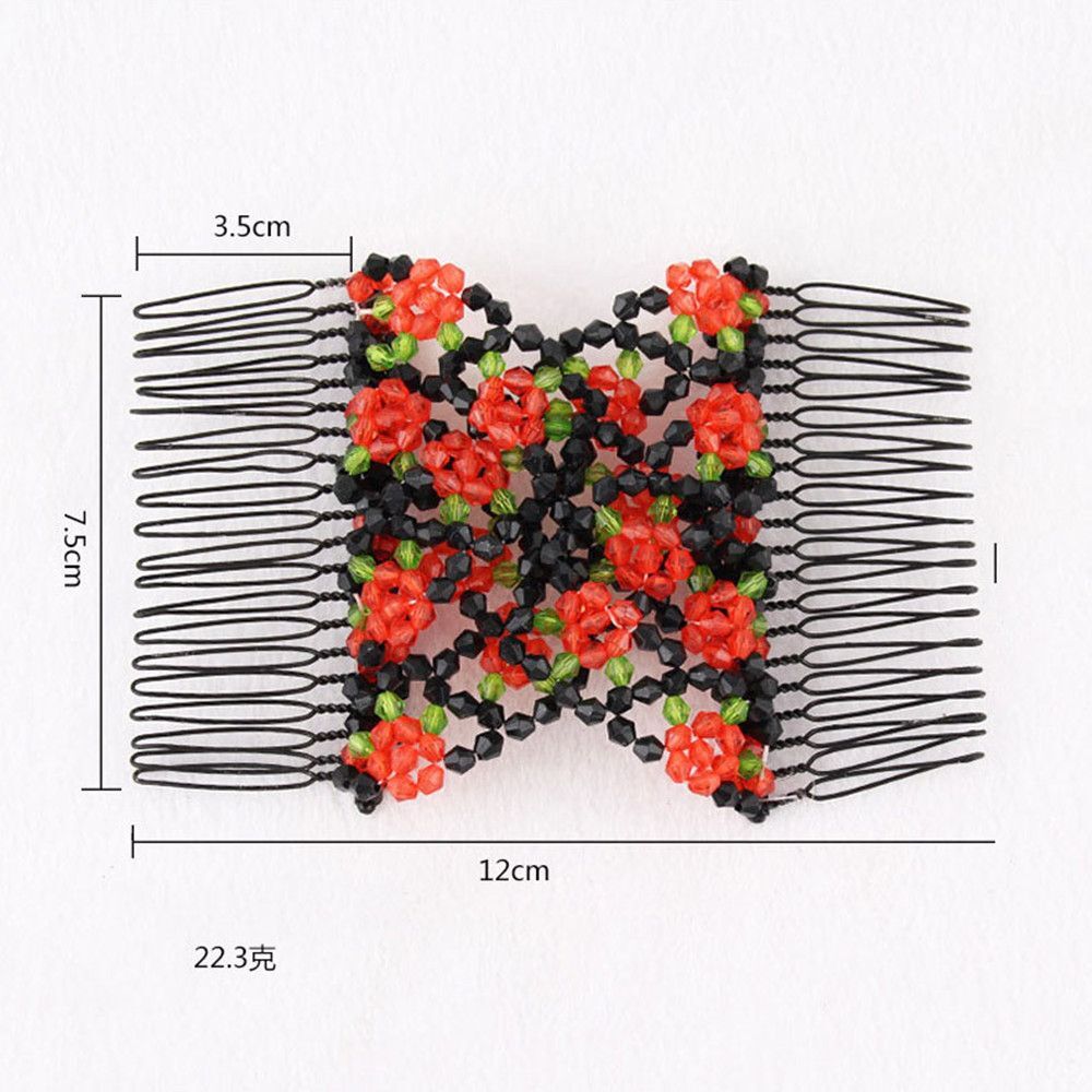 Accessories Stretchy Magic Beads Hair Combs Clips Elasticity Double Hair Comb