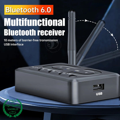 6.0 Bluetooth Receiver Wireless Transmitter HiFi Audio Adapter 3.5mm AUX to RCA