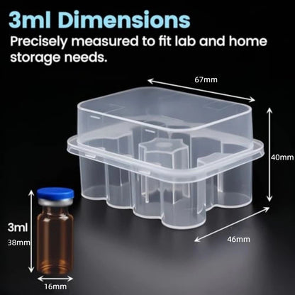 10-Slot Vial Storage Case Stackable Freezer Tube Box  Diabetic Supplies