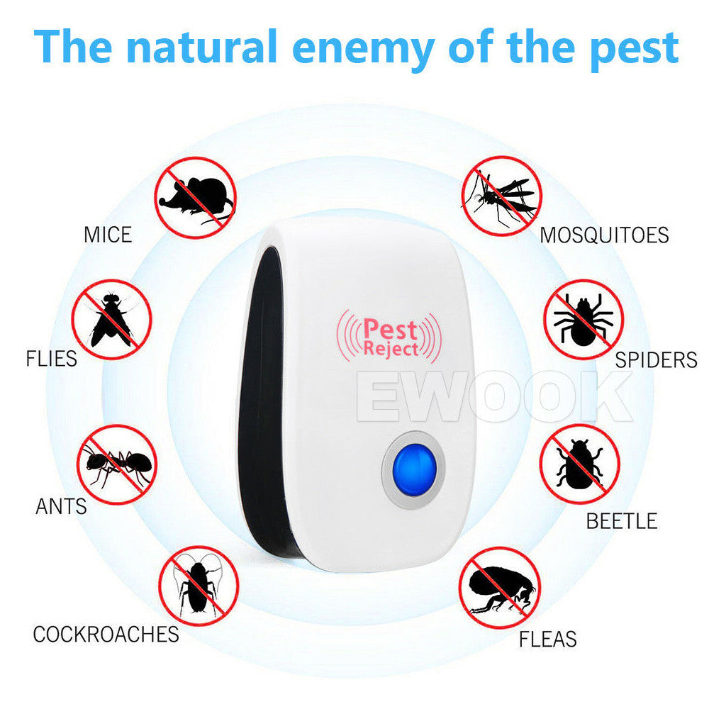 4/8 Pest Repeller Reject Ultrasonic Electronic Mouse Rat Mosquito Insect Control