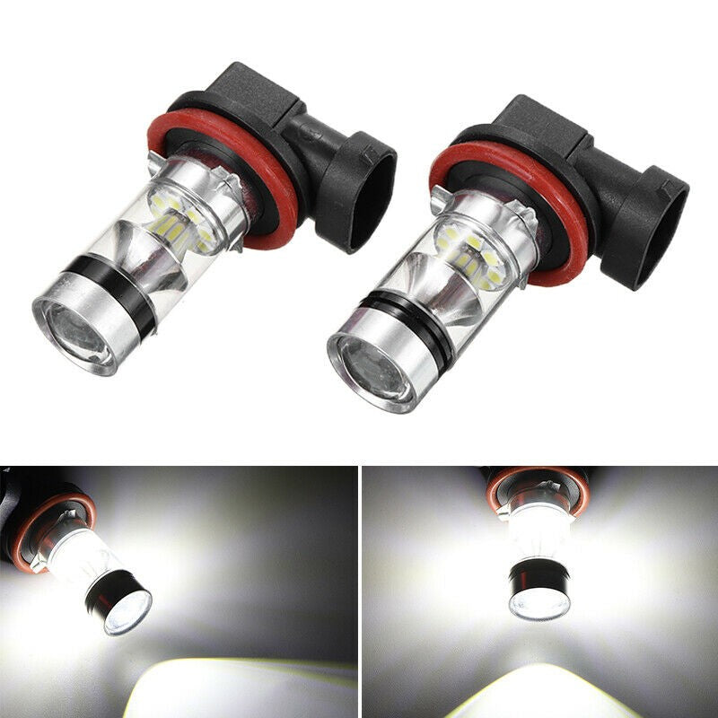 2 X H8 H9 H11 LED GLOBES COOL WHITE 6000k LED FOG LIGHT GLOBES 2PCS