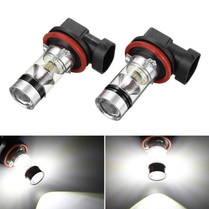 2 X H8 H9 H11 LED GLOBES COOL WHITE 6000k LED FOG LIGHT GLOBES 2PCS