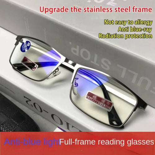 Metal PC Frame Glasses Grey Anti Eyestrain Reading Glasses  Readers