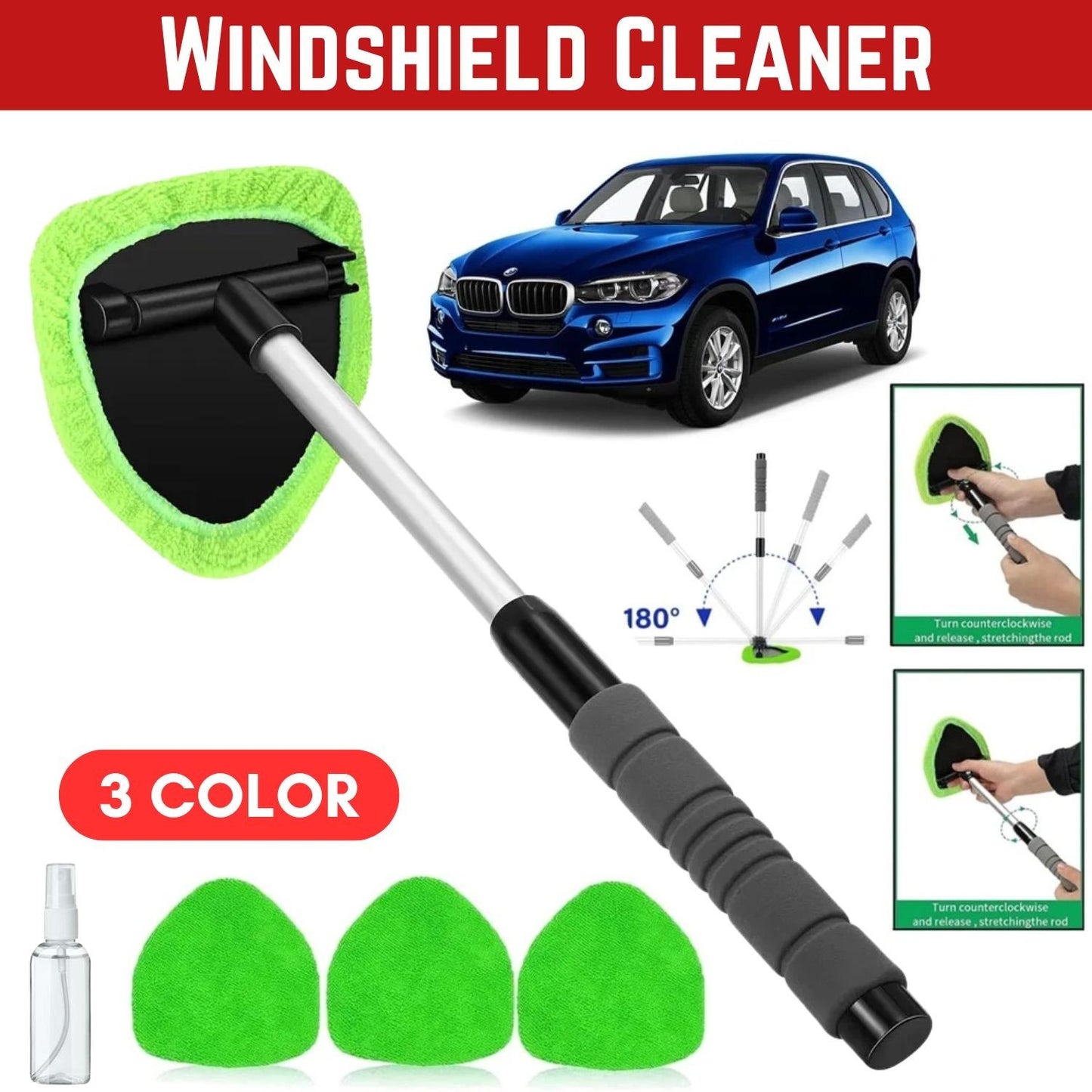 Auto Window Cleaning Windshield Cleaner Wiper Glass Windscreen Car Brush Tool