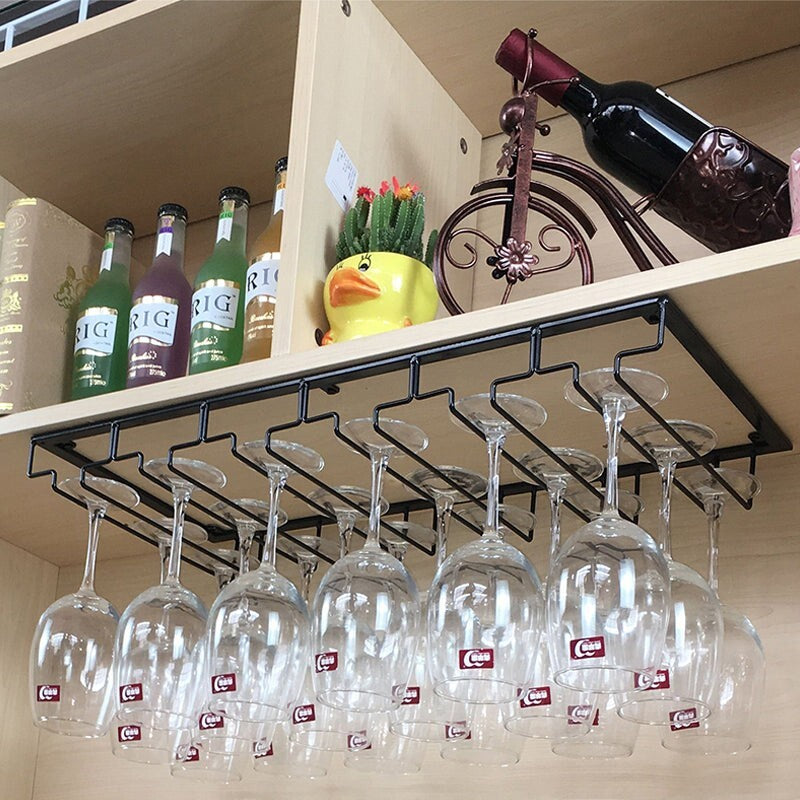 8/7/6/5/4/3 Slots Wine Glass Rack Holder Hanger Hanging Bar Storage Drying Rack
