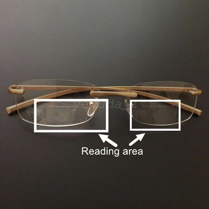 AUS NEW Rimless Bifocal Reading Glasses Readers 1.0 1.5 2.0 2.5 3.0 3.5 4.0
