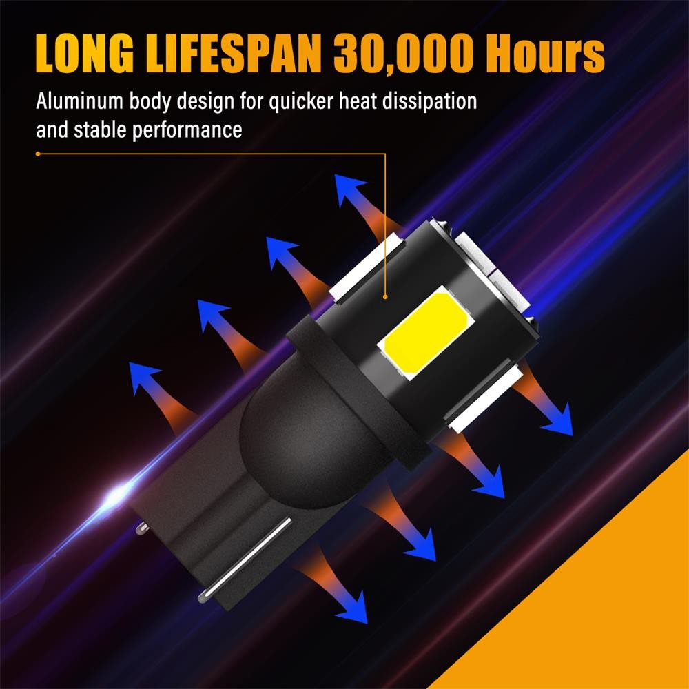 AUXITO 10X T10 LED White Car Interior Light Parker Bulb Wedge Globe 6000K White