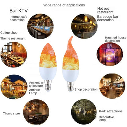 E14 E27 Candle Fire Light Bulb  Halloween Christmas Decoration
