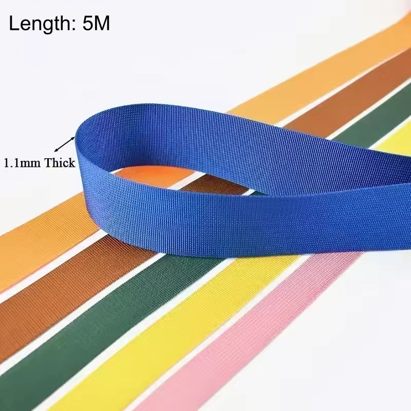5M Nylon Webbing Strap Black 20-50mm Heavy Duty DIY Sew Outdoor Bag Craft Belt