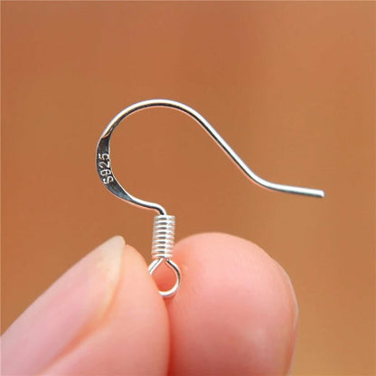 100pcs 925 Sterling Silver Hooks Hypoallergenic Ear Wires DIY Earrings Jewelry
