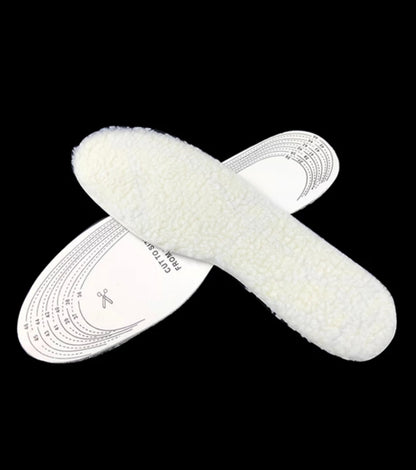 1 Pair Unisex Comfortable Soft Wool Warm Fur Insoles Pads Feet Inserts