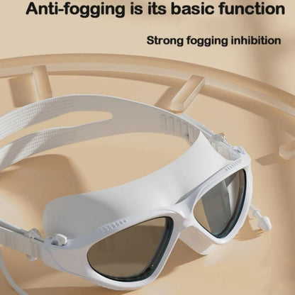 Swimming Goggles Adults Big Frame With Earplugs Swim Glasses Anti-fog Goggles