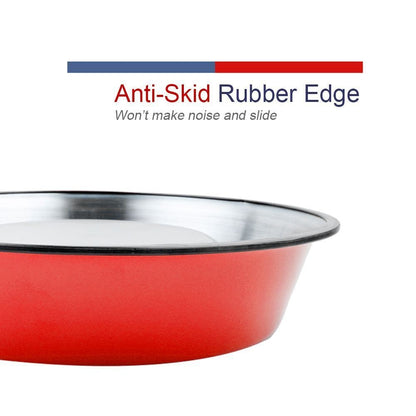 Stainless Steel Pet Bowl Water Food Dish Non Slip Dog Cat Puppy Feeder Bowl AU
