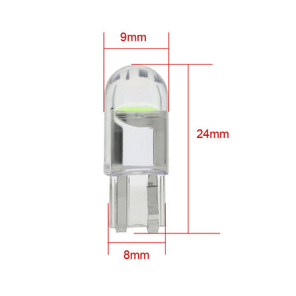 10 X GREEN T10 DOME HEAD STYLE COB LED GLOBE REPLACEMENT FOR DASH LIGHTS PARKERS