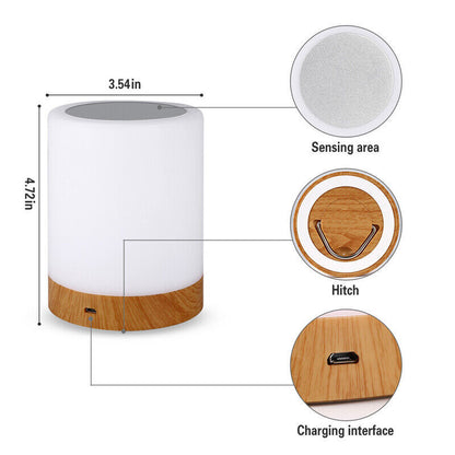 7 Colours RGB Touch Night Light LED Lamp Mood Dimmable Bedside USB Rechargeable