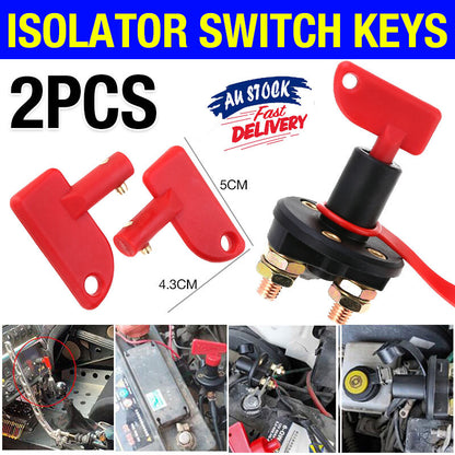 2PCS Battery Car Off Spare Switch Universal Key Cut Power Isolator Kill AU Stock
