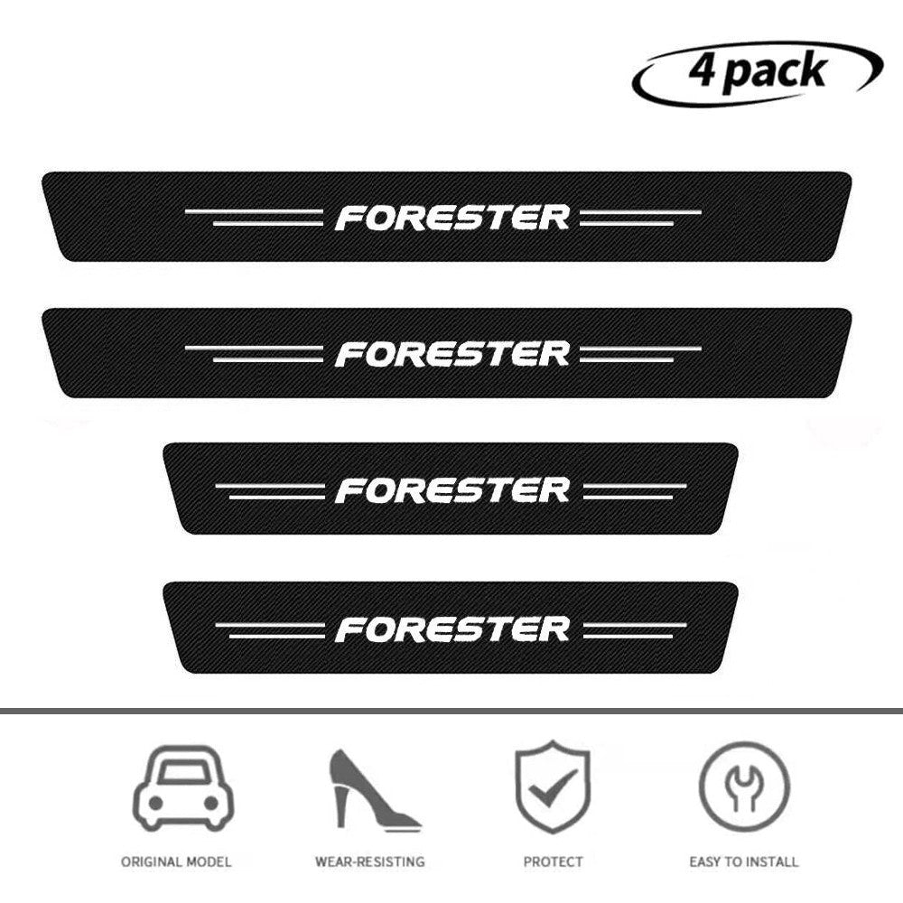 4X Door Sill Plate Anti Scratch Stickers Protector Trim Compatible with Subaru Forester
