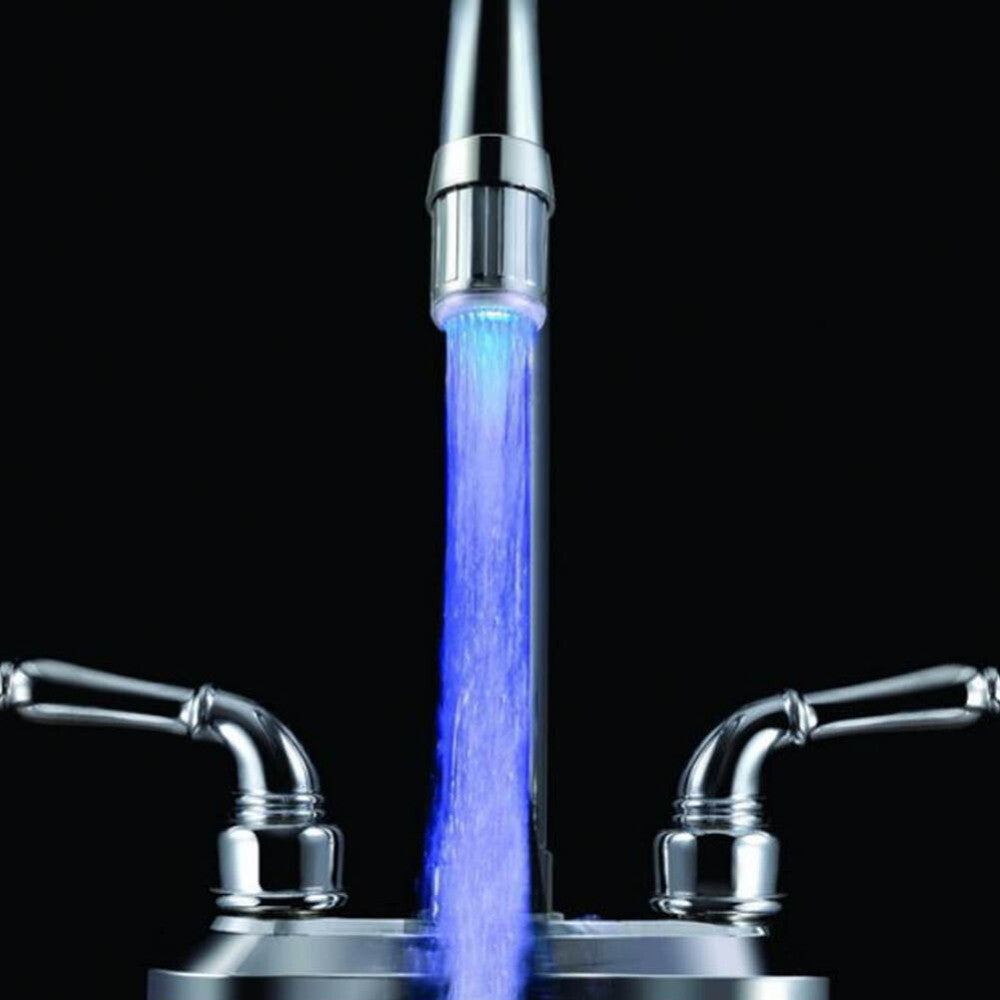 LED RGB Water Faucet Stream Color Changing Light Shower Spout Sink Tap Nozzle AU