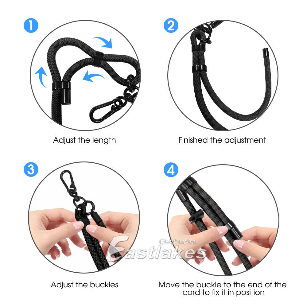 120CM Adjustable Hanging Neck Strap Mobile Phone Lanyard With Free Patch Clip OZ