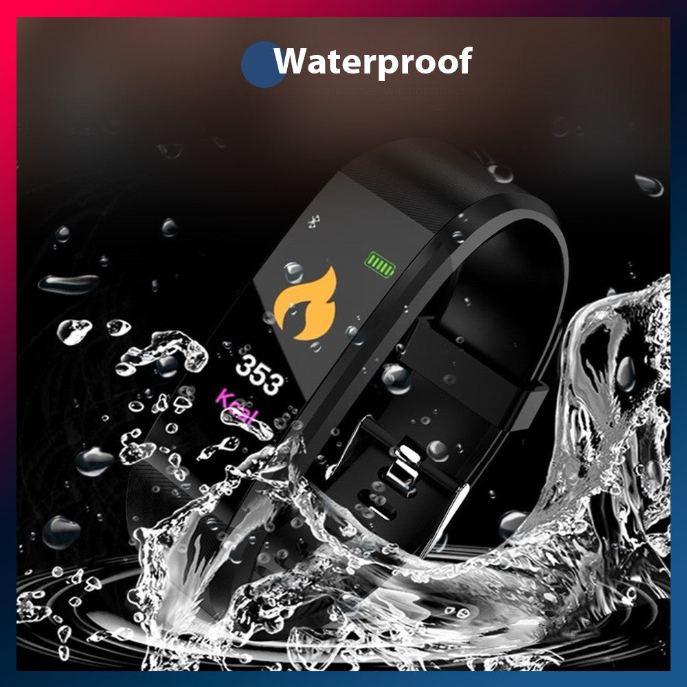 ID115 Plus Smart Fitness Tracker Heart Rate Blood Pressure Sleep Watch Band USB