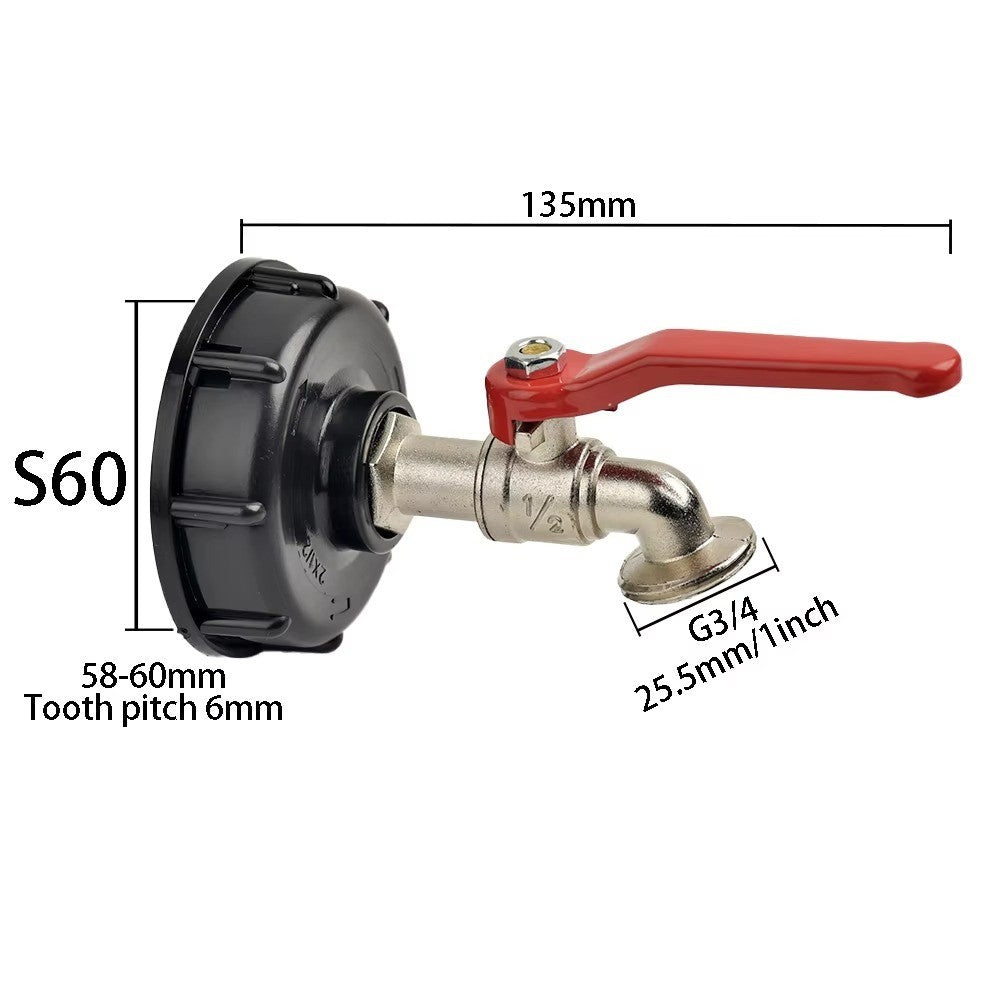 IBC Tank to 1/2"Connector Adapter Fittings Tool S60X6 Yard Garden Water Tap Hose