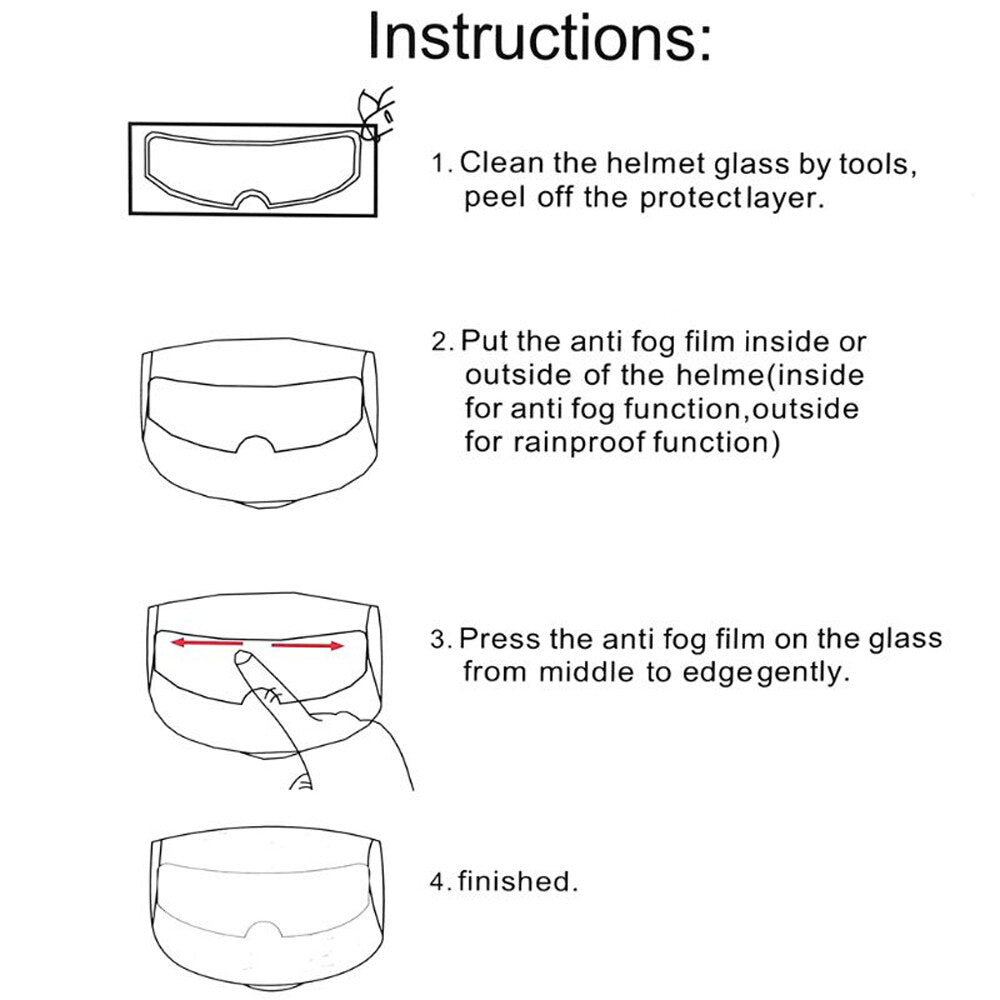 Universal Motorcycle Helmet Visor Anti Fog Film Clear Film for Helmet Shield