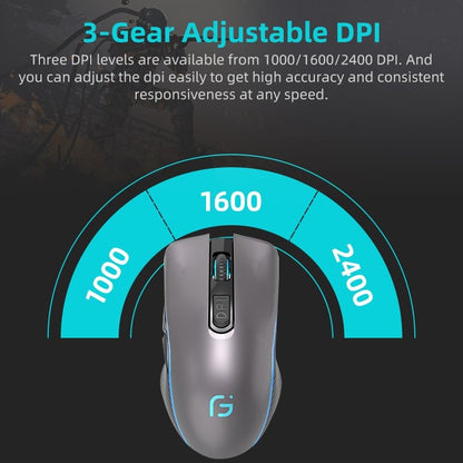 Dual Mode Wireless Bluetooth Mouse Silent Ergonomic for PC Laptops Rechargeable