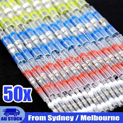 50pcs Mixed Waterproof Heat shrink Wire Connector Solder Insulated Joiners HOT A