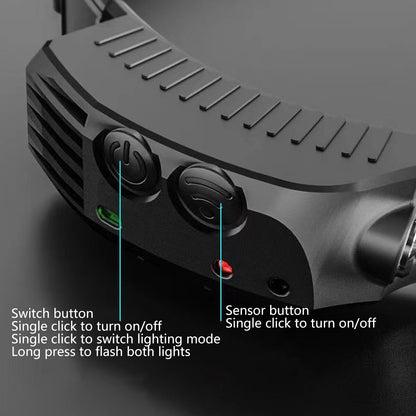 Waterproof COB Headlamp Night Buddy LED Motion Sensor Head Torch Headlight AU