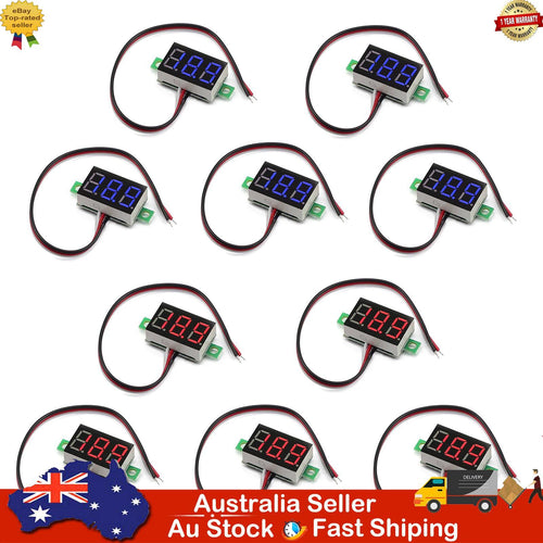 5x Mini DC 0-30V LED 3-Digital Display Voltage Voltmeter Panel Calibratable SL