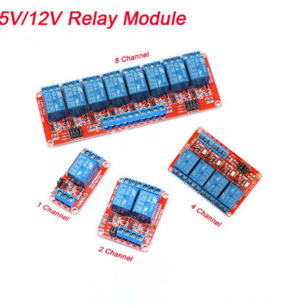 5V or 12V 1-2-4-8 Channel Relay High Low Level Optocoupler Module for Arduino PI