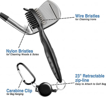 Cleaning Brush Retractable Stock Color Groove Cleaner With Reel Club Ball – Compatible with Golf