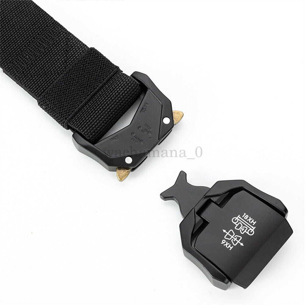 Mens Outdoor Tactical Belt Military Army Metal Buckle Heavy Duty Waistband AU🎁