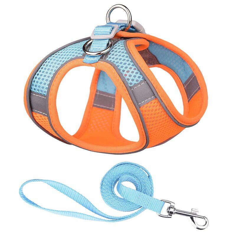 Soft Mesh Step in Dog Harness+Lead Set Reflective Breathable Vest for Puppy Cats