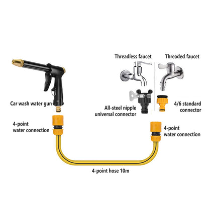 Garden Hose Nozzle Auto Wash Water Gun High Pressure Spray for Cleaning Watering